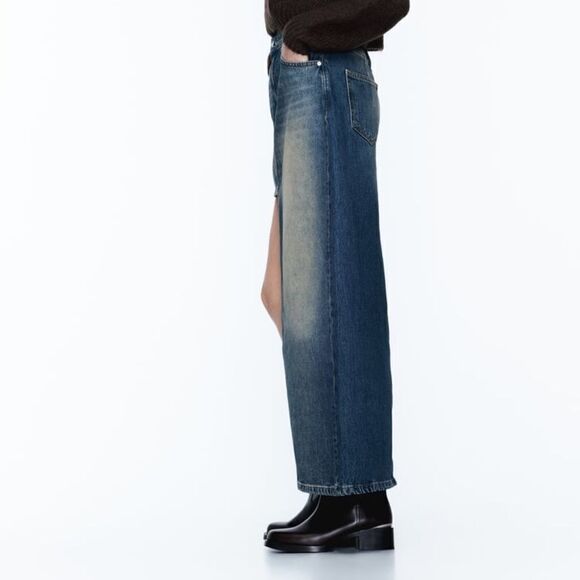 ZARA Z1975 ASYMMETRIC DENIM SKIRT - Picture 10 of 15